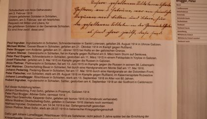 I. Weltkrieg-Ausstellung in Schlaiten