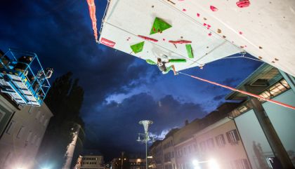 19.09.2015, Hauptplatz,Lienz, AUT, Free Solo Masters, Finale, im Bild Benjamin Stoeffler (AUT, NFOe Axams) // during Final of the Free Solo Masters at the Hauptplatz in Lienz, Austria on 2015/09/19. EXPA Pictures © 2015, PhotoCredit: EXPA/ Johann Groder