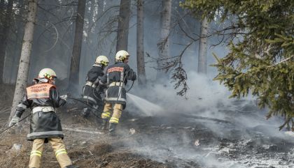 Am Montag, 7. Dezember, geriet gegen 15.00 Uhr ein Baumstamm-Stapel in der Fraktion Tessenberg/Gemeinde Heinfels auf rund 1.400 Meter Seehöhe in Brand.
