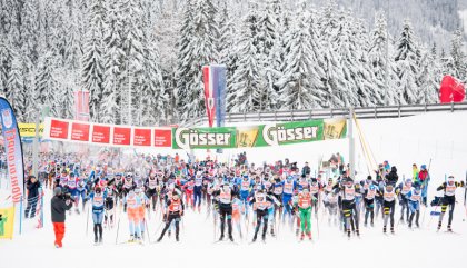 Ein Bild vom Start des 44. Dolomitenlaufs im Jänner 2018.
