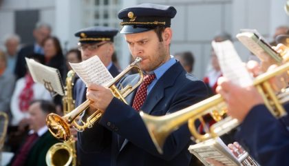 06.05.2018, Oesterreich, Lienz, Lienzer Innenstadt, Floriani Prozession - Im Bild Musikant der Eisenbahner Stadtkapelle , Brunner Images 2018, Foto: Brunner Images / Philipp Brunner