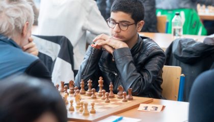 Im Bild der Internationale Meister Sadhwani Raunak aus Indien